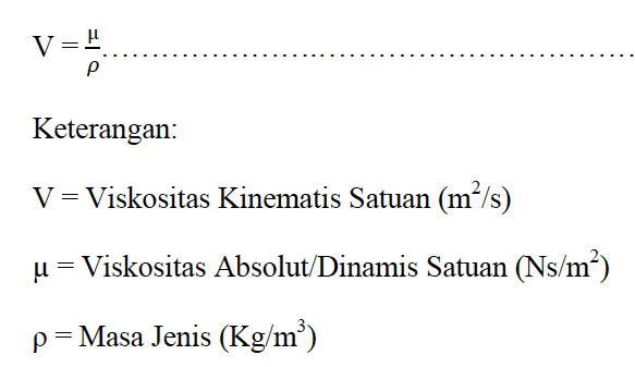 rumus Viskositas Kinematis